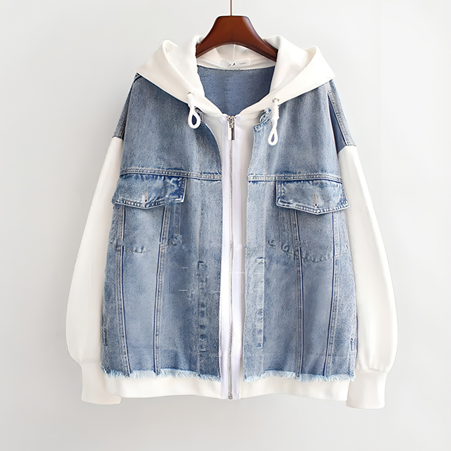 Urban Loose-Fit Denim Hoodie