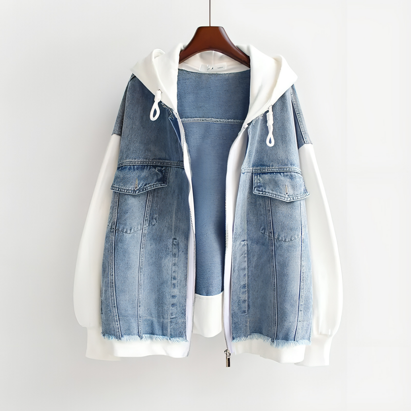 Urban Loose-Fit Denim Hoodie