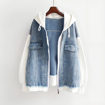 Urban Loose-Fit Denim Hoodie